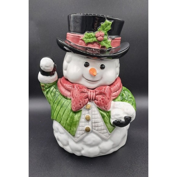 Vtg Fitz & Floyd (Omnibus Division) Snow Gentleman Cookie Jar